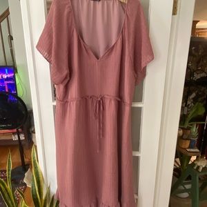 Boho summer dress. Size 22/24. Worn once. Lightest pale purple. Textured fabric.